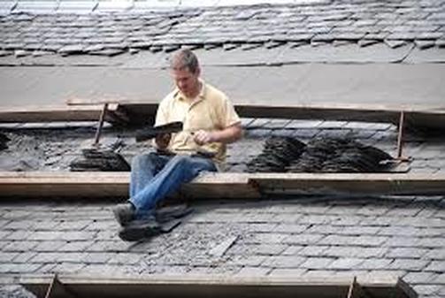 Repairing a Slate Roof Using Roof Brackets Richmond Virginia Roofing